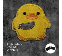 La Paix N'a Jamais Été Une Option,Écusson De Canard,Emblème Amusant Brodé Avec Support De Fixation À Crochet,Badge De Couteau À Morsure De Canard Mignon En Pvc #H