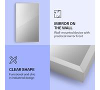 Radiateur infrarouge - Klarstein La Palma 1000 - Miroir chauffant - 120x60cm - 1000W - Connecté - Argent Argenté G