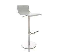 la palma Thin - Tabouret de bar réglable blanc/cuir/assise rembourrée/hauteur réglable de 54 à 79 cm