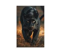 La Panthère noire Impression Sur Toile Portrait Abstrait Art Print Poster Bureau Chambre Café Décoration,Toile 20x30inch(50x75cm)