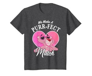 La Panthère Rose pour la Saint-Valentin : Nous Faisons Le Match Parfait T-Shirt, Enfant, Chiné Foncé, 6 Ans