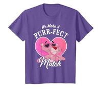 La Panthère Rose pour la Saint-Valentin : Nous Faisons Le Match Parfait T-Shirt, Enfant, Violet Chiné, 8 Ans