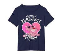 La Panthère Rose pour la Saint-Valentin : Nous Faisons Le Match Parfait T-Shirt, Femme Grandes Tailles, Bleu Marine, 4X