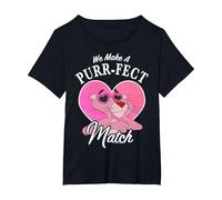 La Panthère Rose pour la Saint-Valentin : Nous Faisons Le Match Parfait T-Shirt, Femme Grandes Tailles, Noir, 2X