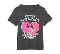 La Panthère Rose pour la Saint-Valentin : Nous Faisons Le Match Parfait T-Shirt, Femme Grandes Tailles, Chiné Foncé, 4X