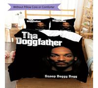 La Parure De Lit À Theme Snoop Doggy Dogg's Tha Doggfather Comprend Une Housse De Couette Et Deux Taies D'oreiller, Parfaite Pour Personnaliser La Decoration De Votre Chambre Pour
