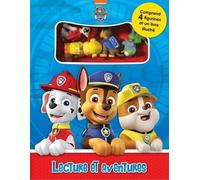 La Pat' Patrouille Lecture et aventures - Livres d'activités pour enfants, livre illustré de 12 pages, 4 figurines