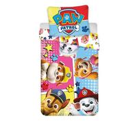 La Pat' Patrouille - Parure lit Housse de couette réversible 100x135cm pour enfants Paw Patrol Pat Chase Jeu Comic
