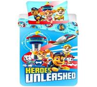 La Pat Patrouille - Parure lit Housse de couette réversible 140x200cm pour enfant Paw Patrol Pat Chase Jeu Heroes Unleashed