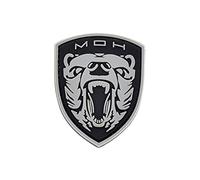 LA PATCHERIA Patch Medal Of Honor Task Force Grizzly 6 x 7,5 cm - Patch 100 % caoutchouc avec Velcro® original Velcro® Brand Hook cousu sur le dos - 3D haute définition - pour décorer des vestes, des