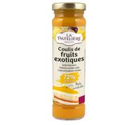 LA PATELIERE - Coulis de Fruits Exotiques - 72% de Fruits · Note Acidulée · Mangue, Ananas et Fruit de la Passion · Idéal sur les Gâteaux, Cheesecakes et Mousses - le pot de 165g - Le Lot De 4