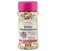 LA PATELIÈRE Décors à Parsemer Perles Multicolores en Sucre - Colorants Naturels - Flacon de 80 g - Idéal pour Gâteaux et Pâtisseries - Lot de 4