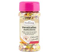 LA PATELIERE - Décors à Parsemer Vermicelles Multicolores en Sucre - Colorants Naturels · Flacon Saupoudreur Pratique · Parfaits sur Gâteaux, Glaces et Charlottes - le flacon de 60g - Le Lot De 4