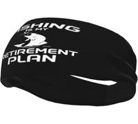 La pêche est Mon Plan de Retraite. Bandeau de Sport Unisexe antidérapant et Anti-Transpirant pour l'entraînement, la Course à Pied, Le vélo et Le Yoga.