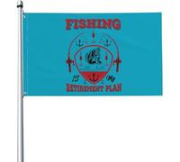 La Pêche Est Mon Plan De Retraite Drapeau De Jardin Colorée Drapeaux De Jardin Durable Drapeaux Décoratif Pour Porche Extérieure Intérieure 90X150Cm