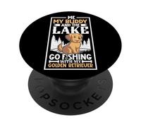 La pêche et Le Golden Retriever PopSockets PopGrip Adhésif