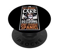 La pêche et l'épagneul King Charles PopSockets PopGrip Adhésif
