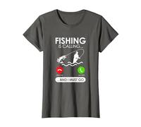 La pêche m'appelle et Je Dois Devenir pêcheur T-Shirt, Femme, Asphalte, 3XL