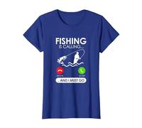 La pêche m'appelle et Je Dois Devenir pêcheur T-Shirt, Femme, Bleu Royal, L