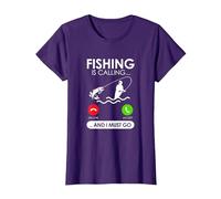 La pêche m'appelle et Je Dois Devenir pêcheur T-Shirt, Femme, Violet, XL