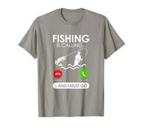 La pêche m'appelle et Je Dois Devenir pêcheur T-Shirt, Homme, Ardoise, S