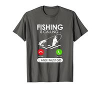 La pêche m'appelle et Je Dois Devenir pêcheur T-Shirt, Homme, Asphalte, 3XL