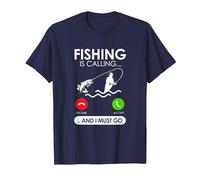La pêche m'appelle et Je Dois Devenir pêcheur T-Shirt, Homme, Bleu Marine, 6XL