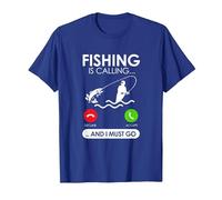 La pêche m'appelle et Je Dois Devenir pêcheur T-Shirt, Homme, Bleu Royal, M