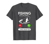 La pêche m'appelle et Je Dois Devenir pêcheur T-Shirt, Homme, Chiné Foncé, 4XL