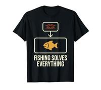 La pêche résout Tout. Proverbes de pêche Amusants T-Shirt Graphique avec Valeur