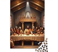 La Peinture du dernier dîner 1000 Pièces Stock De Cartes Premium Puzzle De Bricolage Senior Jigsaw Enthusiastes Entraînement du Cerveau Décompression Cadeaux 38x26cm/1000pcs
