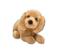 La Pelucherie - Ma Peluche Cocker Théo - Moyen Allongé 35 cm Brun - Doudou Cocker Tout Doux pour Bébé - Peluche Réaliste et Fabriquée Main - Garantie à Vie - Marque Française