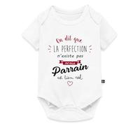 La Perfection n'Existe Pas Parrain Est Réel Body Manches Courtes Bébé Bio