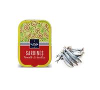 La Perle des Dieux® | Sardines fraîches sélectionnées à la main, préparées à l'huile d'olive, tomate et basilic | Boîte gourmande de sardines - 115 g net