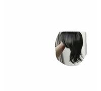 La perruque synthétique peut être portée par les hommes et les femmes avec une queue de loup, des cheveux courts et raides, une frange fendue au centre, un style confortable et une coiffure pour perru