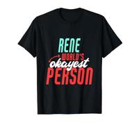 La Personne la Plus Bien au Monde de René prononce Le nom drôle de René T-Shirt Graphique avec Valeur, Homme, Noir, XL