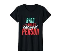 La Personne la Plus Bien au Monde de Ryan Dire Le nom drôle de Ryan T-Shirt Graphique avec Valeur, Femme, Noir, L