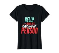 La Personne la Plus Bien du Monde de Kelly Dire Le nom drôle de Kelly T-Shirt Graphique avec Valeur, Femme, Noir, XL