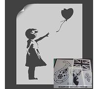 La petite fille au ballon - Pochoir - Décoration murale - BANKSY, Plastique, S/A4- (w)6.7 x (h)9.8 inches