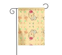 La petite fleur YYHWHJDE avec un chien mignon taille précise de ce drapeau de jardin est de 30,5 x 45,7 cm, ce qui est un rapport d'or soigneusement conçu. Il s'adapte parfaitement à la grande
