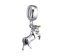 La petite Licorne Dangle Charm, Fit Pandora bracelet de Noël en argent 925 Pegasus perles de soutien cadeau pour tante/nièce/cousin/famille