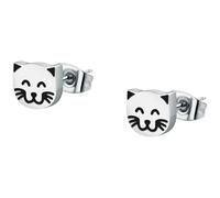 LA PETITE STORY Boucles d'oreilles Femme en Acier, Forme Chat, Collection EARRINGS - LPS01AYQ119