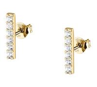 LA PETITE STORY Boucles d'oreilles Femme en Argent 925‰, Zircons, Barre Longue, Collection SILVER