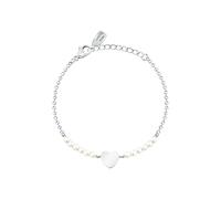 LA PETITE STORY Bracelet femme en acier, perles collection PEARL, mélange chaîne, cœur LPS05AZA03