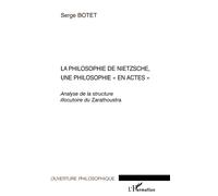 La philosophie de Nietzsche, une philosophie "en actes" Analyse de la structure illocutoire du Zarathoustra - Serge Botet - L'harmattan - broché - Essai