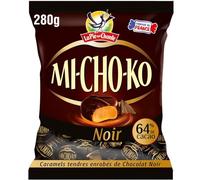 LA PIE QUI CHANTE - Délice Chocolat Noir et Caramel Fondant, Bonbons Gourmands (Sachet 280g) - Le lot de 4