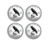 La pièce f-Caw-f, pour Ceux Qui rient de la Vie et ne donnent Rien ! Cadeau de pièce de Monnaie de Conception d'oiseau Roman, pièce d'argent inspirante de défi, Oken de liberté (4pcs)