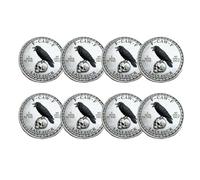 La pièce F-CAW-F - pour ceux qui rient de la vie et qui s'en foutent complètement ! Pièces amusantes du corbeau, pièce recto-verso « Dernière décision », pièces de défi liberté et humour (8Pcs)