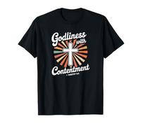 La piété avec Le contentement 1 Timothy 6:6 Cross T-Shirt