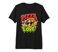 La Pizza, C'est Mon Amour, Nourriture drôle, Graffiti T-Shirt Haut de Gamme